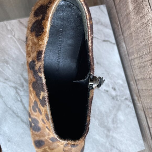 Balenciaga Stiletto Ankle Bootie - Calf Hair - Animal Print - Size 37.5 - GUC - Picture 12 of 16